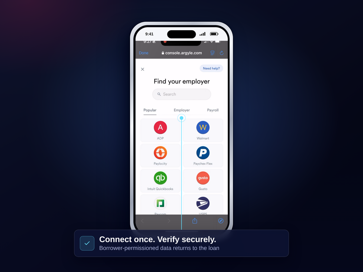 Borrowers applying on a phone at home